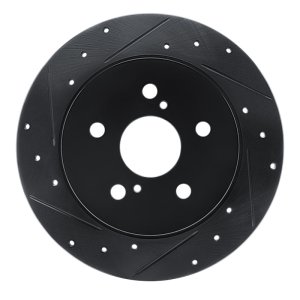 Toyota C-HR Brake Rotor (1) - Rear Left - R1 Concepts - Drilled & Slotted - Black - `18-`22